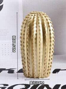 Vivolux | Neuer Nordischer Stil Goldene oder Weiße Kaktusornament Hausdekoration Harz Hübsche Kaktusfigur Handgefertigte Simulationspflanze für Zuhause & Laden