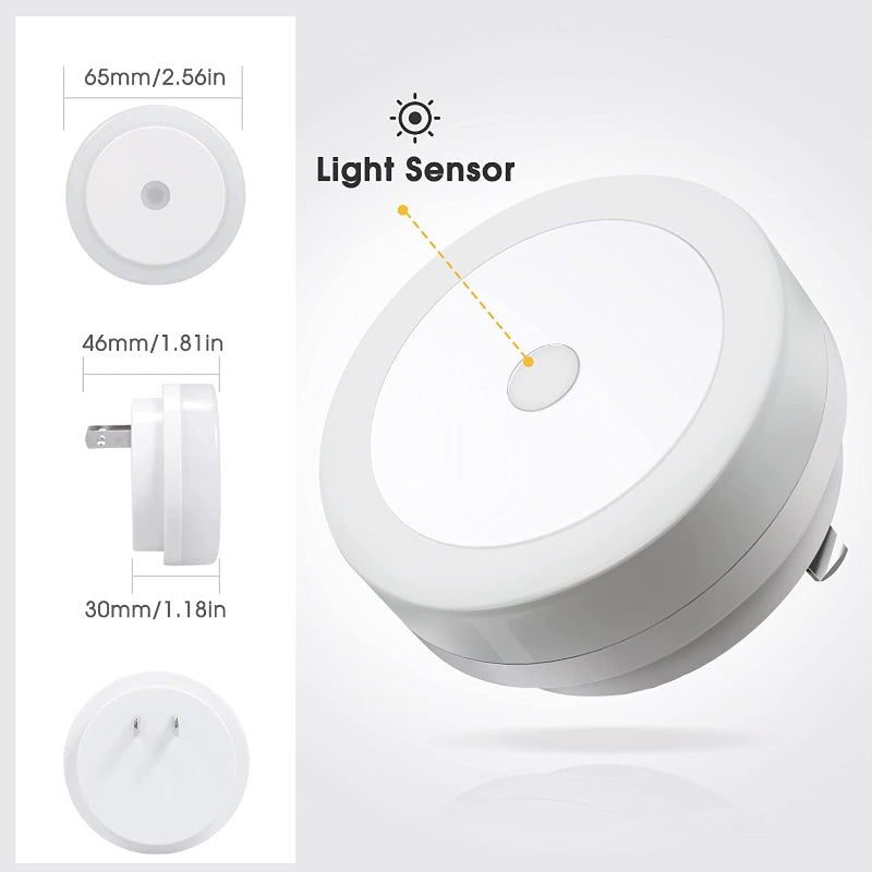 Nachtlichter Stecker in die Wand [4Pack], Nachtlicht mit Lichtsensoren, LED Nachtlicht für das Kinderzimmer, Baby Nachtlicht, Badezimmer Nachtlicht, Treppenlichter, Flurlicht