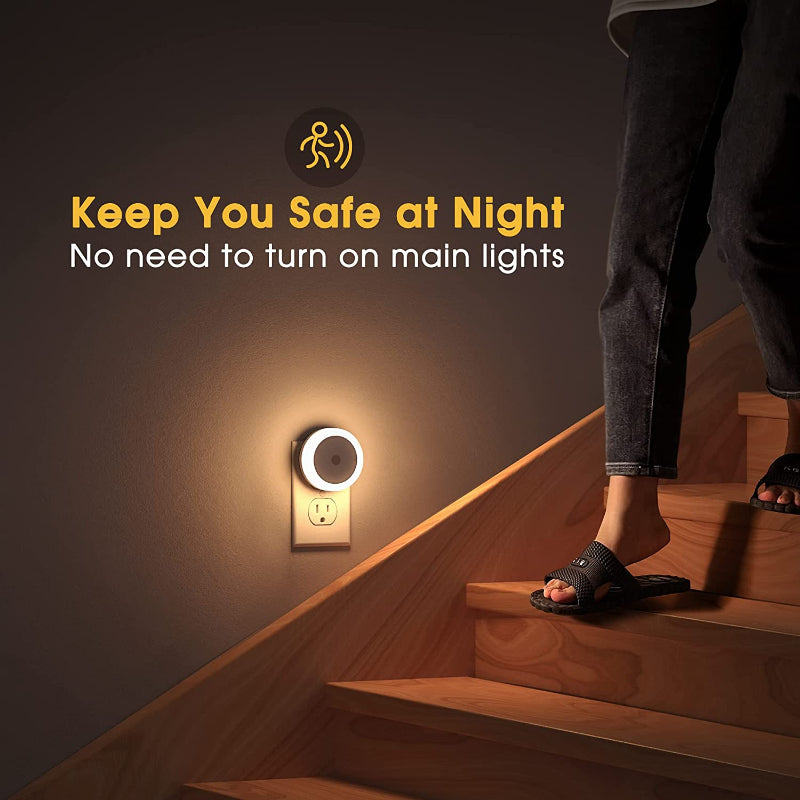 Nachtlichter Stecker in die Wand [4Pack], Nachtlicht mit Lichtsensoren, LED Nachtlicht für das Kinderzimmer, Baby Nachtlicht, Badezimmer Nachtlicht, Treppenlichter, Flurlicht