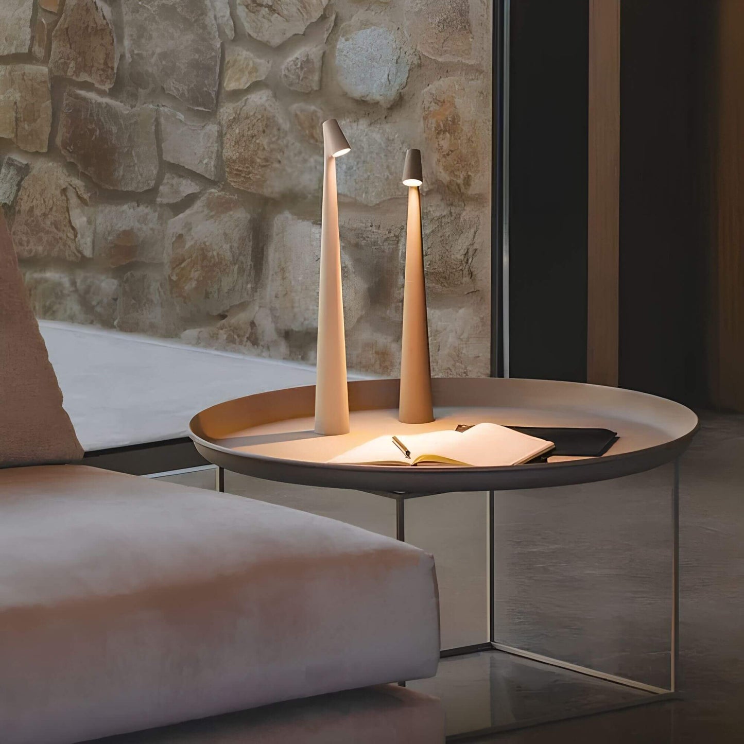 Vivolux Minimalistische LED-Tischlampe | Kabellos | Dimmbar | Leselampe | Esszimmerbeleuchtung