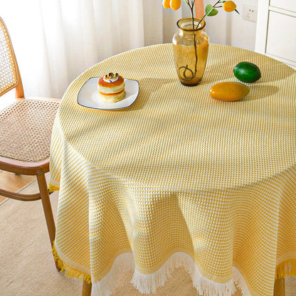 Vivolux | Waffel Moderne Tischdecke, gestrickte Stoffspitze Kaffeetuch, runde Tischdecke, rechteckige Tischdecke