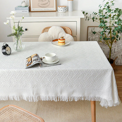 Vivolux | Waffel Moderne Tischdecke, gestrickte Stoffspitze Kaffeetuch, runde Tischdecke, rechteckige Tischdecke