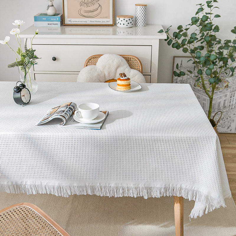 Vivolux | Waffel Moderne Tischdecke, gestrickte Stoffspitze Kaffeetuch, runde Tischdecke, rechteckige Tischdecke