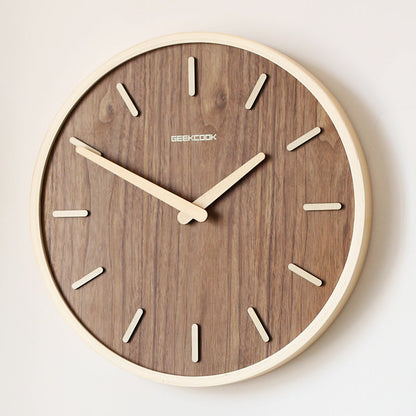 Vivolux | Minimalistische Stille Holz-Wanduhr 12 Zoll