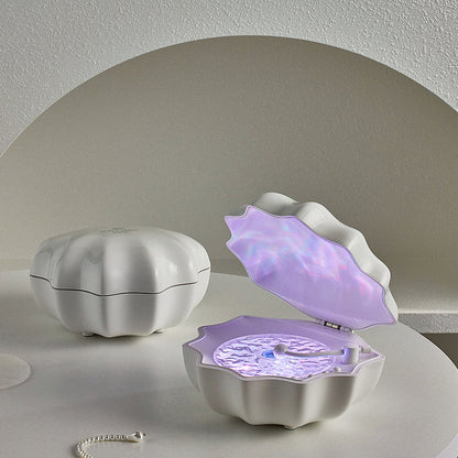 Vivolux | Shell Lampe Wellen Retro Bluetooth Plattenspieler LED Nachtlicht - Perfektes Geschenk für Kinder und Mädchen