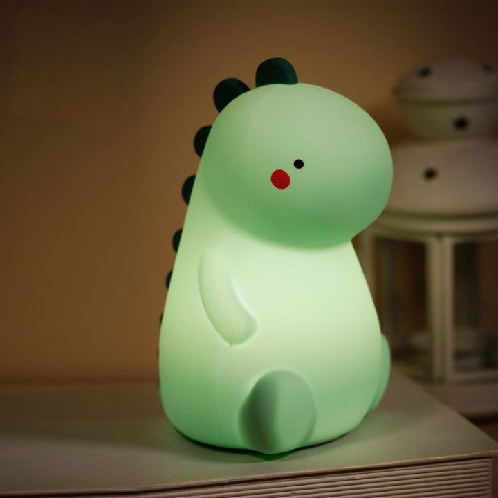 Vivolux | Squishy Silikon errötender Dinosaurier LED Nachtlicht - Perfektes Geschenk für Kinder und Mädchen
