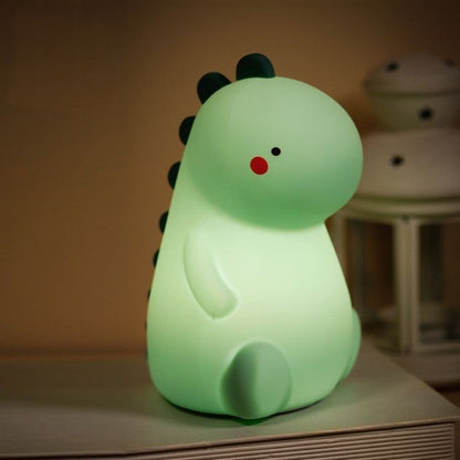 Vivolux | Squishy Silikon errötender Dinosaurier LED Nachtlicht - Perfektes Geschenk für Kinder und Mädchen