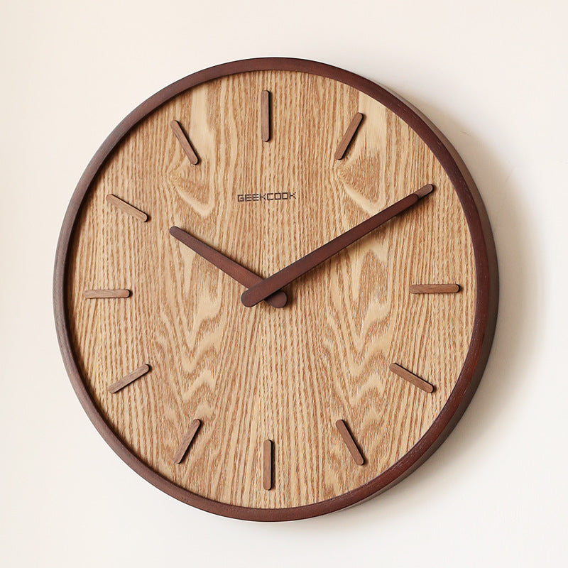 Vivolux | Minimalistische Stille Holz-Wanduhr 12 Zoll