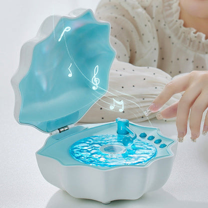 Vivolux | Shell Lampe Wellen Retro Bluetooth Plattenspieler LED Nachtlicht - Perfektes Geschenk für Kinder und Mädchen
