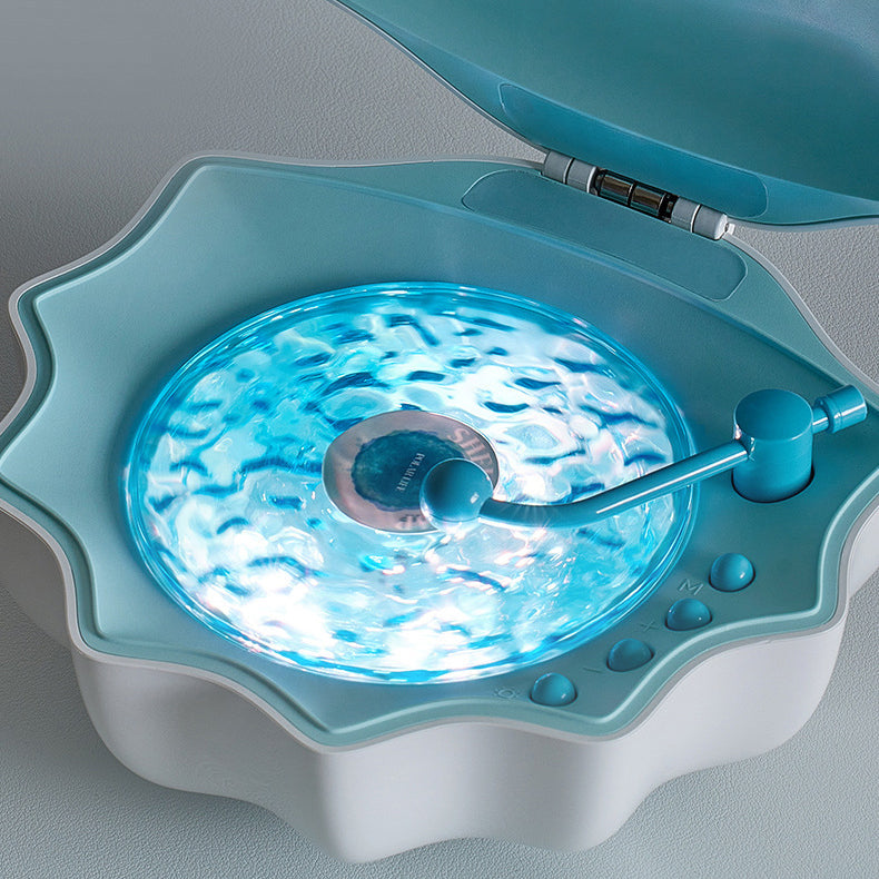 Vivolux | Shell Lampe Wellen Retro Bluetooth Plattenspieler LED Nachtlicht - Perfektes Geschenk für Kinder und Mädchen