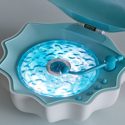 Vivolux | Shell Lampe Wellen Retro Bluetooth Plattenspieler LED Nachtlicht - Perfektes Geschenk für Kinder und Mädchen