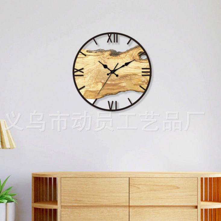 Vivolux | Holzimitations-Acryl-Silent-Wanduhr für das Wohnzimmer 30 cm