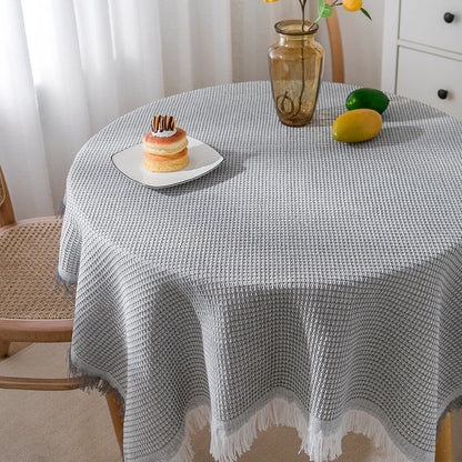 Vivolux | Waffel Moderne Tischdecke, gestrickte Stoffspitze Kaffeetuch, runde Tischdecke, rechteckige Tischdecke