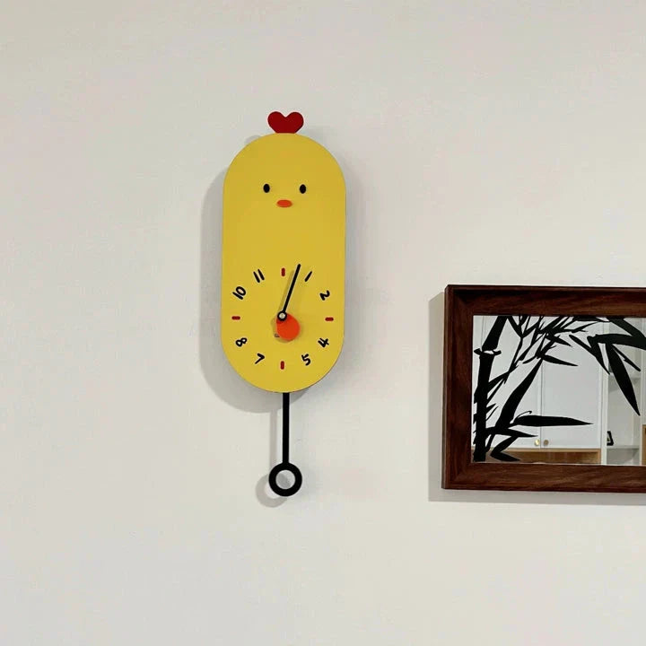 Vivolux | Niedliche Huhn Kinderzimmer stille Wanduhr