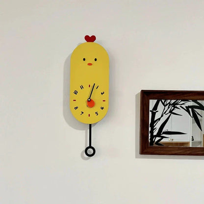 Vivolux | Niedliche Huhn Kinderzimmer stille Wanduhr