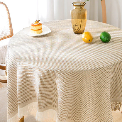 Vivolux | Waffel Moderne Tischdecke, gestrickte Stoffspitze Kaffeetuch, runde Tischdecke, rechteckige Tischdecke