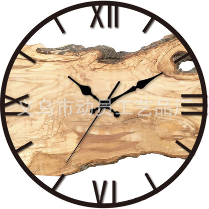 Vivolux | Holzimitations-Acryl-Silent-Wanduhr für das Wohnzimmer 30 cm