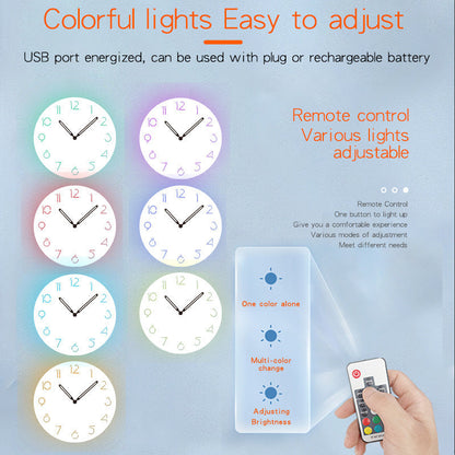 Vivolux | Atmosphärische LED-Licht stille Wanddekor Uhr