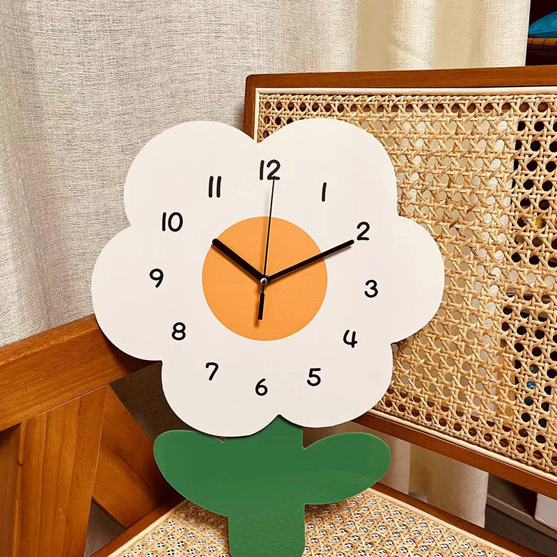 Vivolux | Blumen Stille Wanduhr für Wohnzimmer 12 Zoll