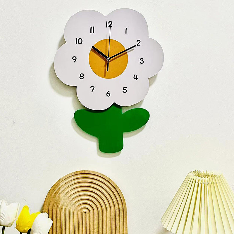 Vivolux | Blumen Stille Wanduhr für Wohnzimmer 12 Zoll