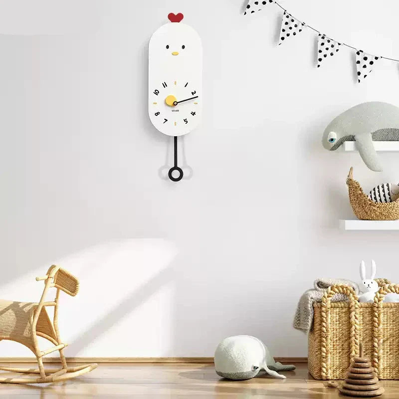 Vivolux | Niedliche Huhn Kinderzimmer stille Wanduhr