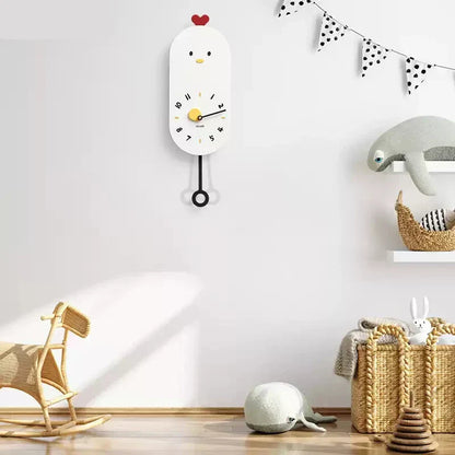 Vivolux | Niedliche Huhn Kinderzimmer stille Wanduhr