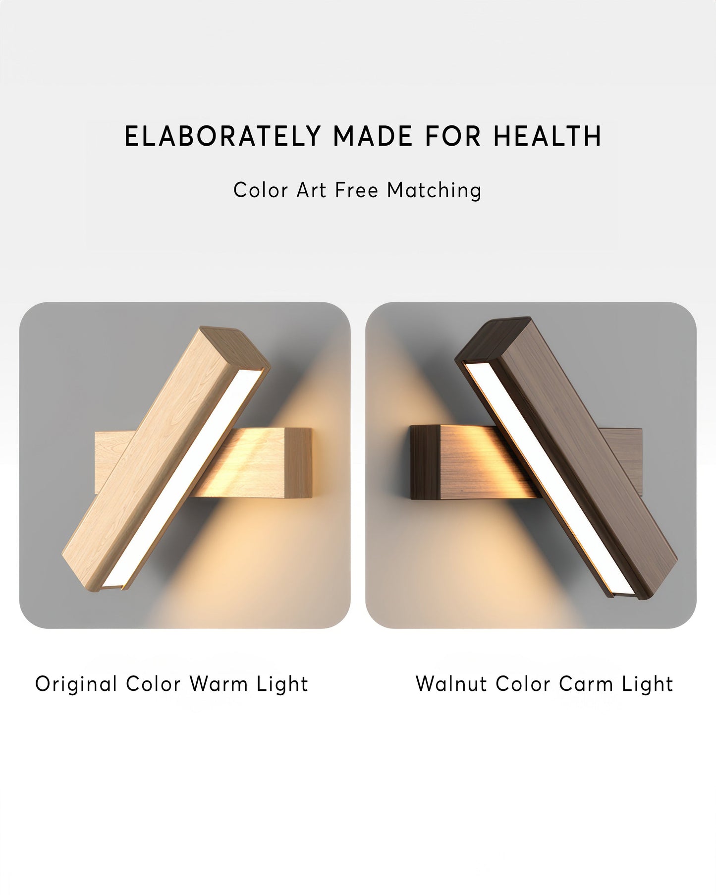 Vivolux | Drehbare Wandlampe mit nordischer Holzmaserung