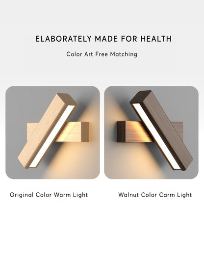 Vivolux | Drehbare Wandlampe mit nordischer Holzmaserung