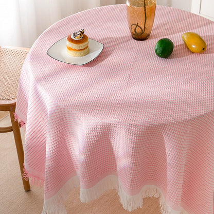 Vivolux | Waffel Moderne Tischdecke, gestrickte Stoffspitze Kaffeetuch, runde Tischdecke, rechteckige Tischdecke