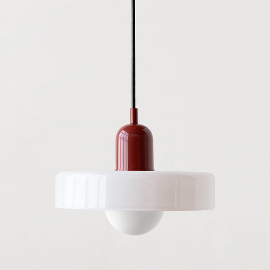 Vivolux |  Pendelleuchte aus farbigem Glas | Elegante Hängeleuchte im Bauhaus-Stil | Designlampe für Wohnzimmer & Esszimmer