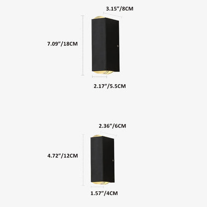 Vivolux | Moderne wasserdichte rechteckige LED-Wandleuchte für den Außenbereich