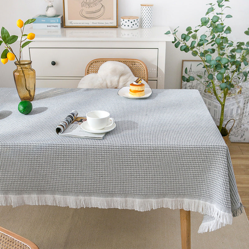 Vivolux | Waffel Moderne Tischdecke, gestrickte Stoffspitze Kaffeetuch, runde Tischdecke, rechteckige Tischdecke