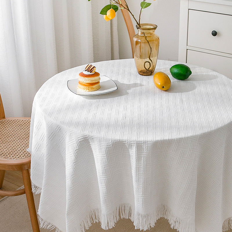 Vivolux | Waffel Moderne Tischdecke, gestrickte Stoffspitze Kaffeetuch, runde Tischdecke, rechteckige Tischdecke