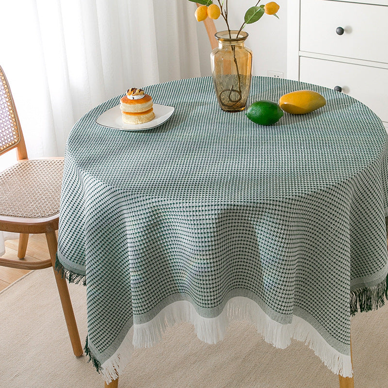 Vivolux | Waffel Moderne Tischdecke, gestrickte Stoffspitze Kaffeetuch, runde Tischdecke, rechteckige Tischdecke