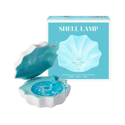 Vivolux | Shell Lampe Wellen Retro Bluetooth Plattenspieler LED Nachtlicht - Perfektes Geschenk für Kinder und Mädchen