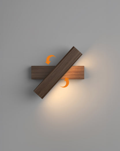 Vivolux | Drehbare Wandlampe mit nordischer Holzmaserung