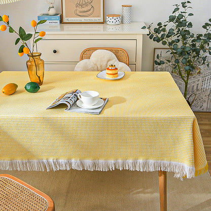 Vivolux | Waffel Moderne Tischdecke, gestrickte Stoffspitze Kaffeetuch, runde Tischdecke, rechteckige Tischdecke