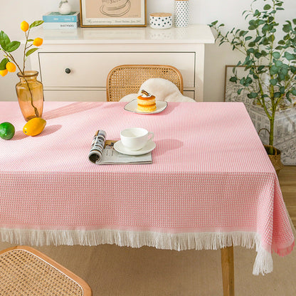 Vivolux | Waffel Moderne Tischdecke, gestrickte Stoffspitze Kaffeetuch, runde Tischdecke, rechteckige Tischdecke