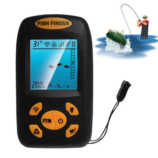 Vivolux | Tragbarer Ultrasonic Fischfinder, Wassertiefe & Temperatur Fischfinder mit kabelgebundenem Sonarsensor und LCD-Display