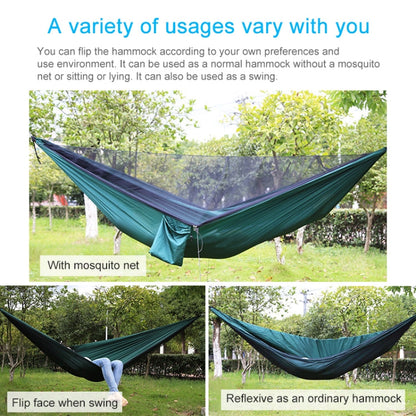 Vivolux | Tragbare Outdoor-Hängematte mit Moskitonetzen (Armeegrün)