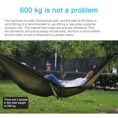 Vivolux | Tragbare Outdoor-Hängematte mit Moskitonetzen (Armeegrün)
