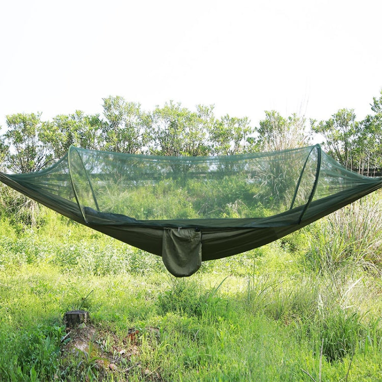 Vivolux | Tragbare Outdoor Camping Vollautomatische Nylon Fallschirmhängematte mit Moskitonetzen, Größe : 250 x 120cm (Olivegrün)