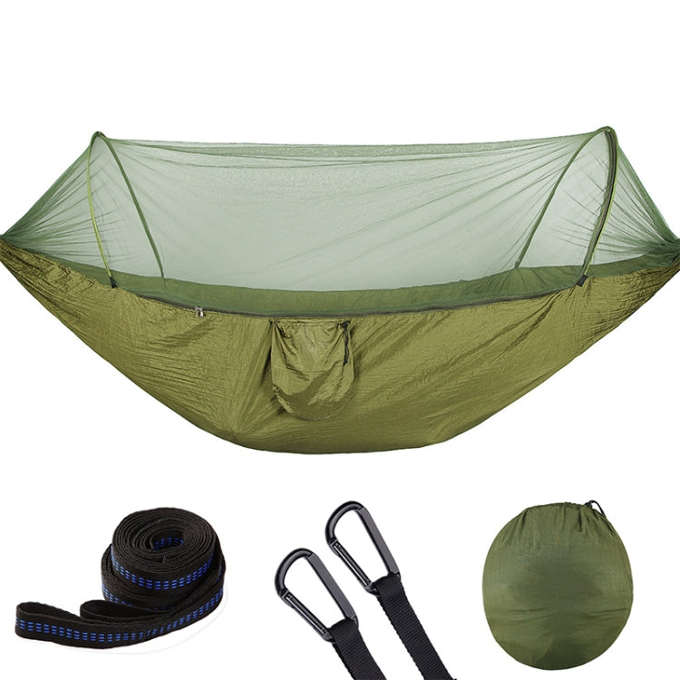 Vivolux | Tragbare Outdoor Camping Vollautomatische Nylon Fallschirmhängematte mit Moskitonetzen, Größe : 250 x 120cm (Olivegrün)
