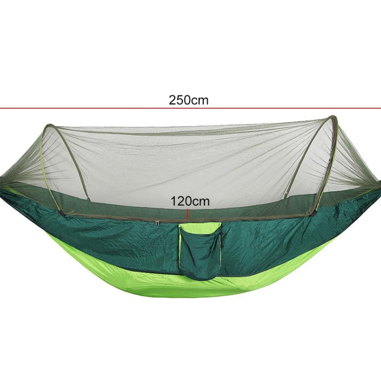 Vivolux | Tragbare Outdoor Camping Vollautomatische Nylon Fallschirmhängematte mit Moskitonetzen, Größe : 250 x 120cm (Olivegrün)