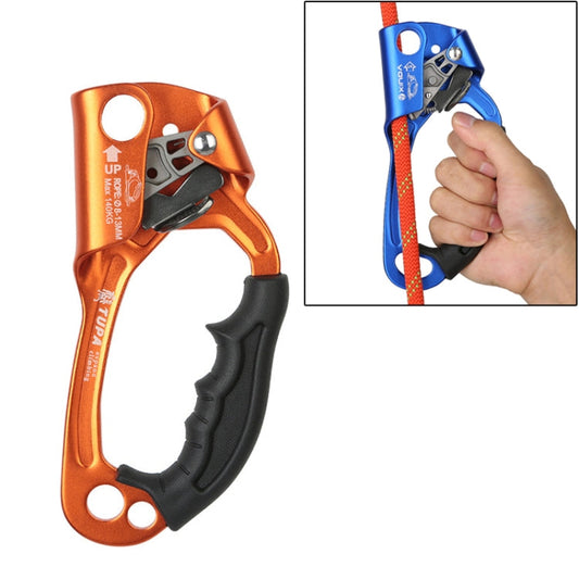 Vivolux | XINDA TP-8606 Outdoor Klettern Luftarbeit Anti-Fall Handheld Seilgreifer für 8-12mm Durchmesser Seil Rechts (Orange)