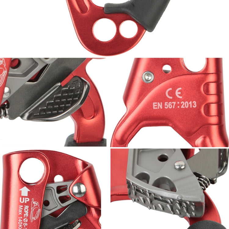 Vivolux | XINDA TP-8606 Outdoor Klettern Luftarbeit Anti-Fall Handheld Seilgreifer für 8-12mm Durchmesser Seil Rechts (Orange)