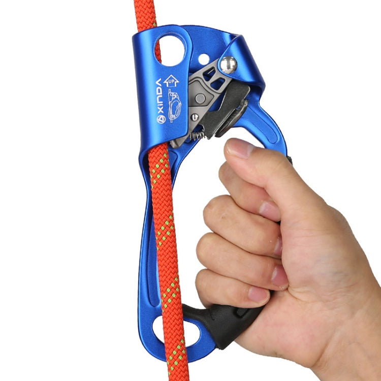 Vivolux | XINDA TP-8606 Outdoor Klettern Luftarbeit Anti-Fall Handheld Seilgreifer für 8-12mm Durchmesser Seil Rechts (Orange)