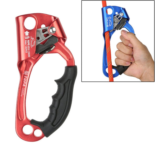 Vivolux | XINDA TP-8606 Outdoor Felsklettern Luftarbeit Anti-Fall Handheld Seilgreifer für 8-12mm Durchmesser Seil Rechts(Rot)