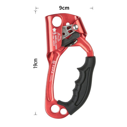 Vivolux | XINDA TP-8606 Outdoor Felsklettern Luftarbeit Anti-Fall Handheld Seilgreifer für 8-12mm Durchmesser Seil Rechts(Rot)