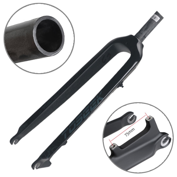 Vivolux | TOSEEK Ultra Light 26 Zoll 385mm Mountainbike Vollcarbon Gabel Gerade Rohr Disc Brake (Schwarz)